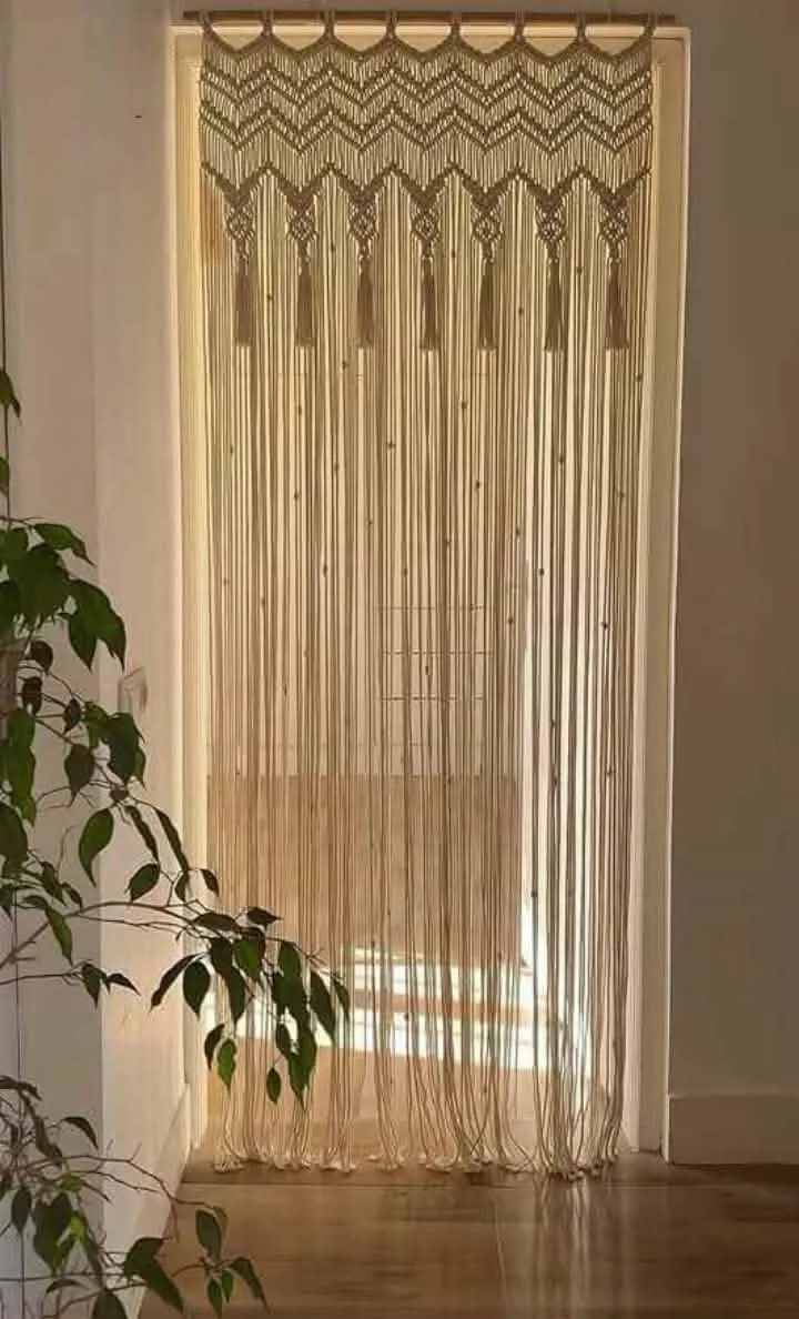 ستارة مكرمية بيج لباب الغرفة